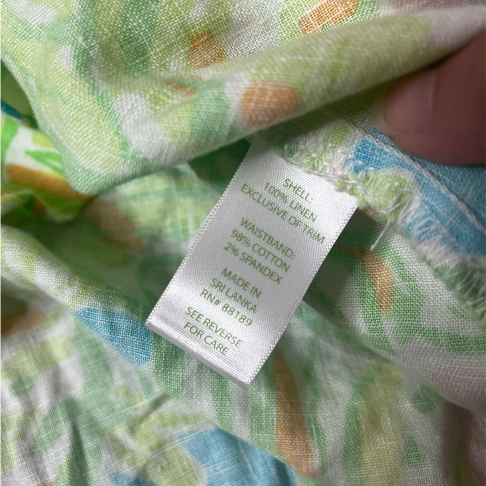 Lilly Pulitzer White Waist Green Blue Pink Tropical Print Skirt - Picture 4 of 4